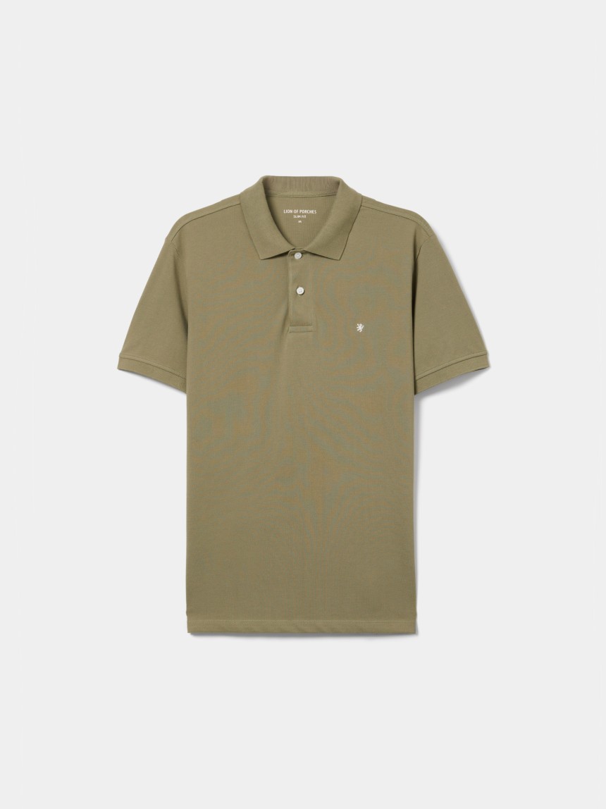 Polo piqué slim fit garment dye