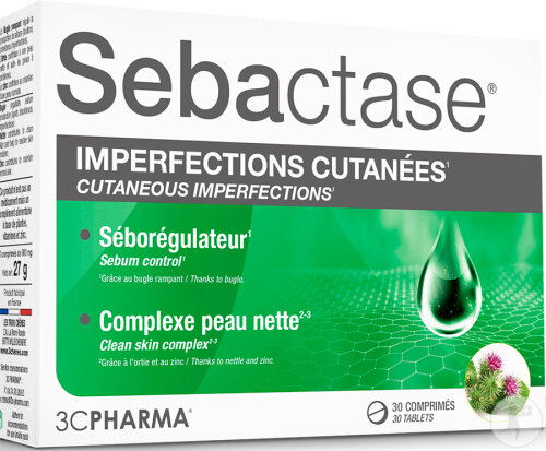 3C Pharma Sebactase Imperfections Cutanées 30 Comprimés
