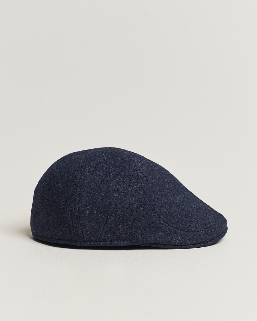 Wigéns Pub Cap Melton Wool Blue Melange