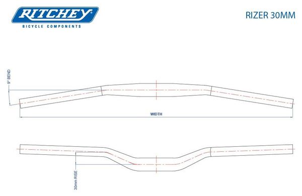 Cintre Ritchey Rizer WCS Trail 800mm Noir Mat