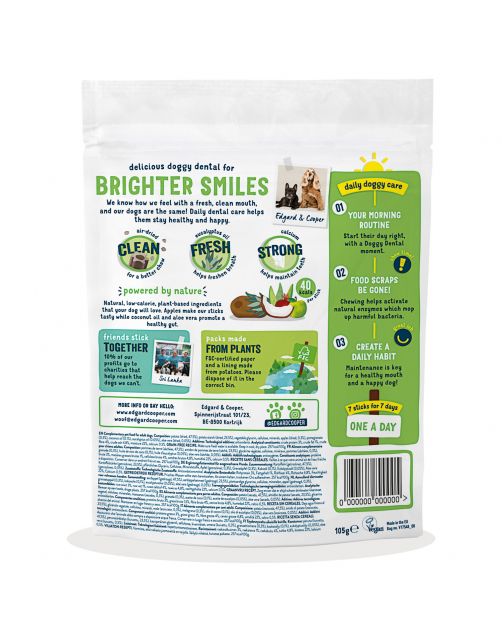 Edgard&Cooper Doggy Dental Appel - Hondensnacks