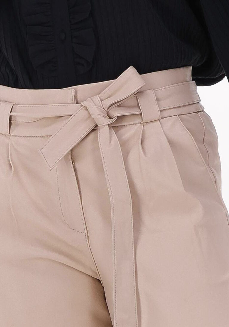 IBANA beige ibana pantalon paula stretch leather