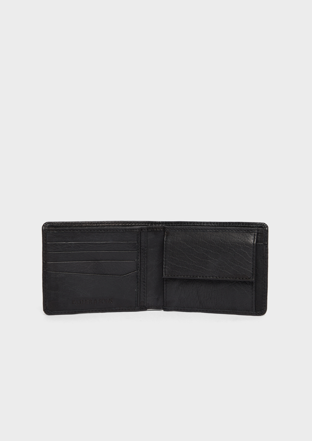 Portefeuille italien en cuir grainé noir