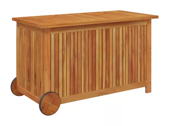 Boîte de rangement de jardin avec roues 90x50x58 cm Bois acacia