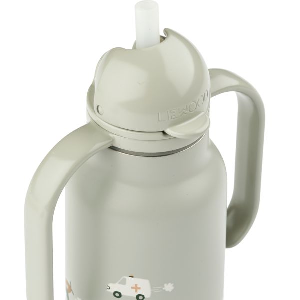 Liewood Kimmie Kinderdrinkfles - Vehicles / Dove Blue