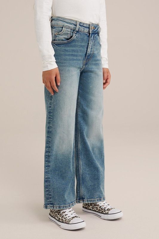 WE Fashion Meisjes wide leg jeans met stretch
