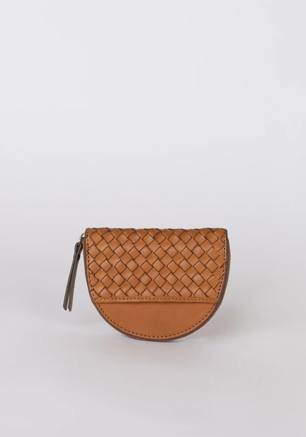 O My Bag Portemonnaie Laura Coin Purse Woven Classic Leather Cognac