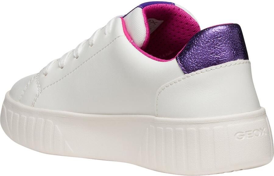 GEOX Junior Mikiroshi Synth.Lea Lage Sneakers met vetersluiting