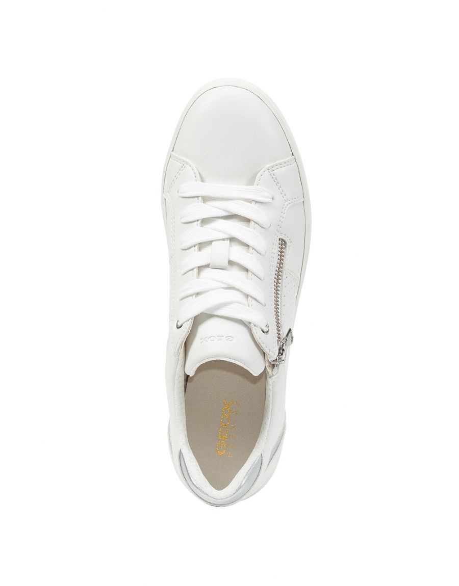 Baskets blanc zip latéral