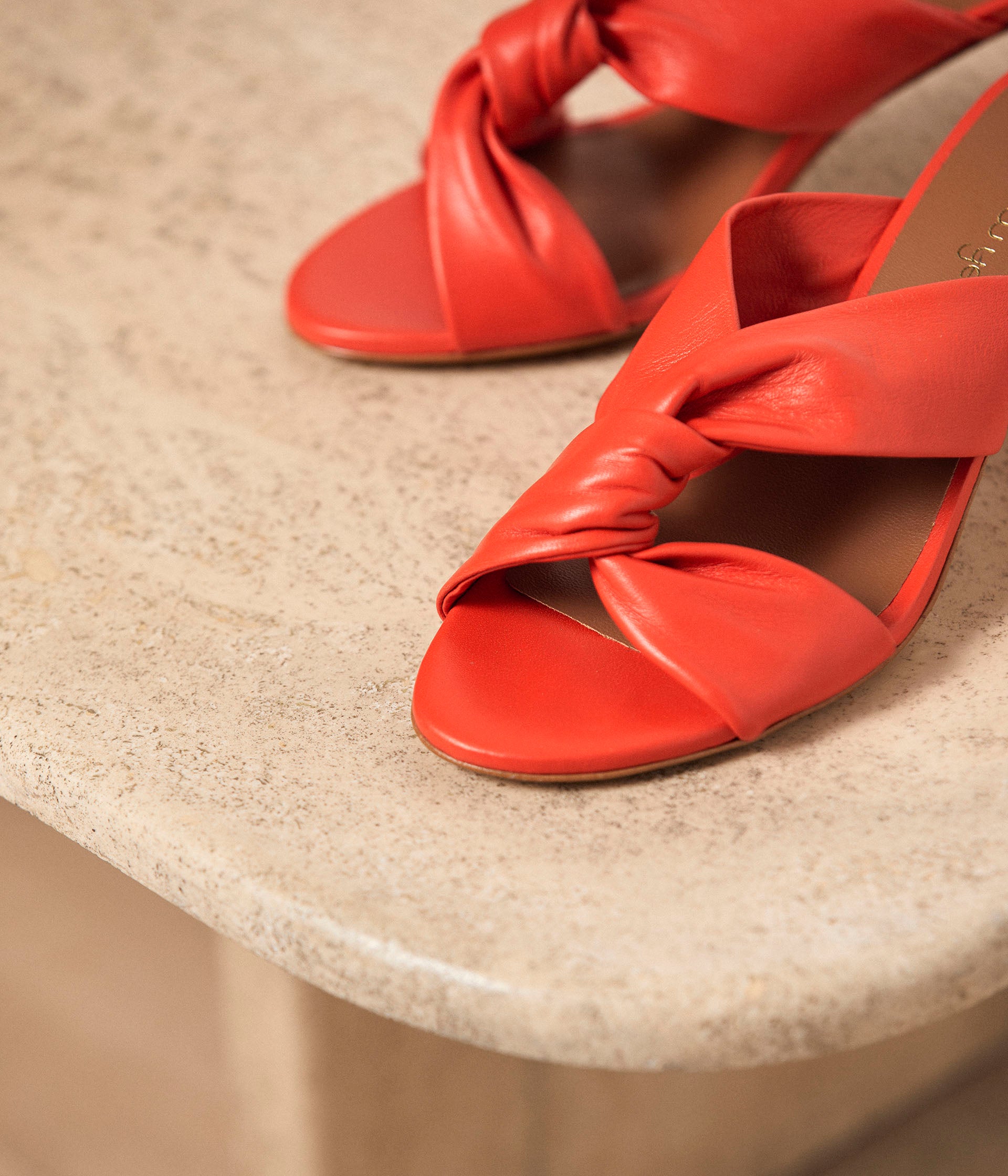 Mules cuir orange Malory