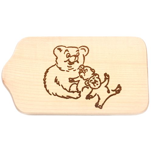 Biogan Smørebræt Med Bjørne Mor 13x23 cm Bøg (1 stk)