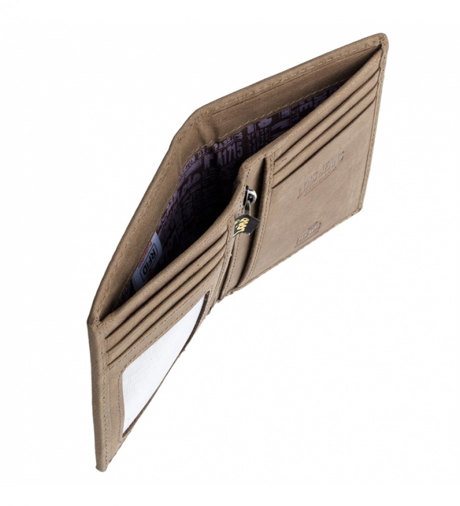 Carteira Lois em couro marrom, modelo 2017/18 - 8x11 cm -