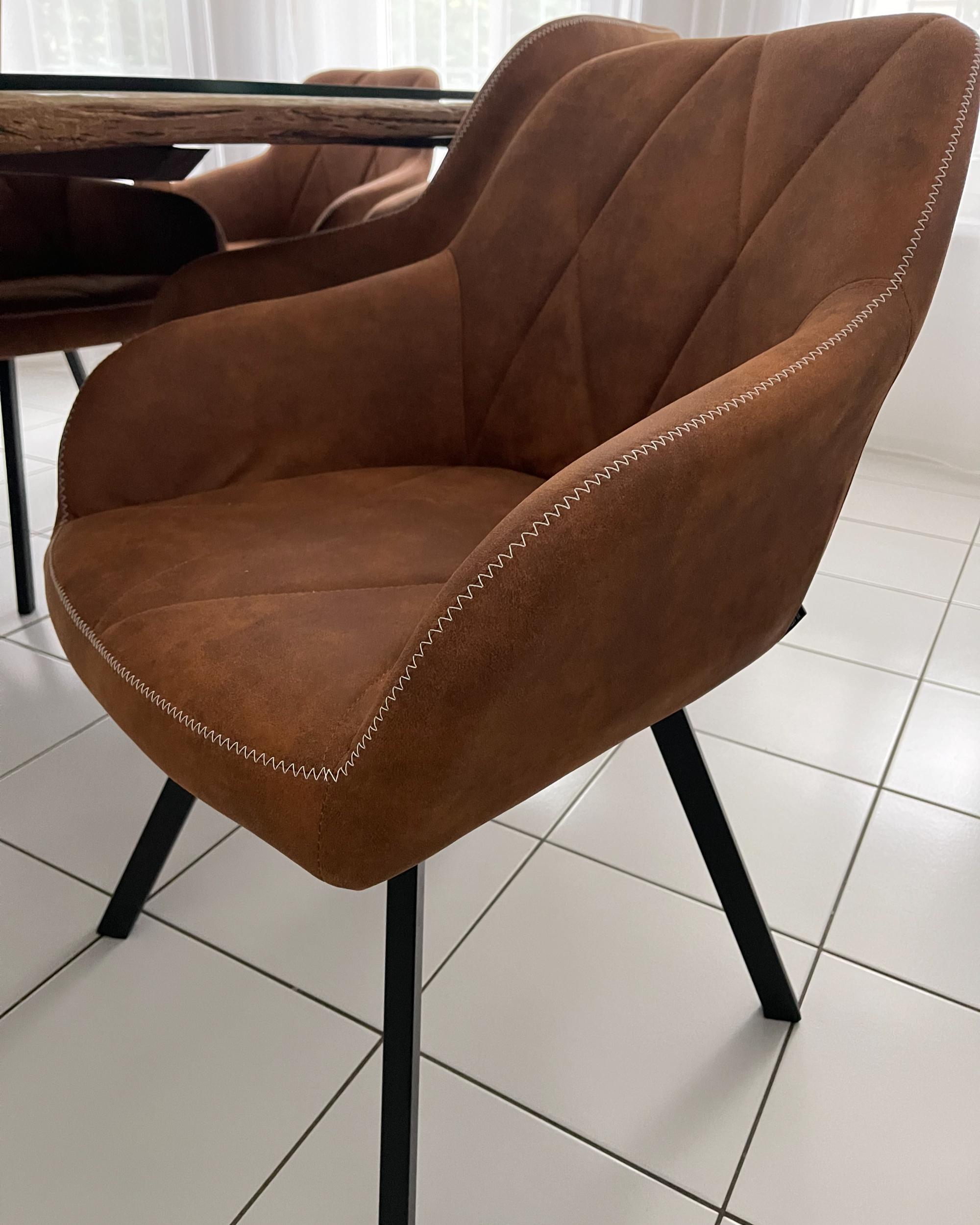 Set van 2 eetkamerstoelen MONEE Goudbruin