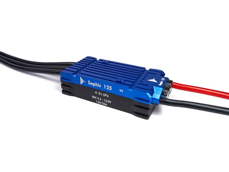 YGE Brushless Regler YGE Saphir 125 V2 4-8S Leistungsstarker 125A ESC für RC Flugzeuge und Helikopter