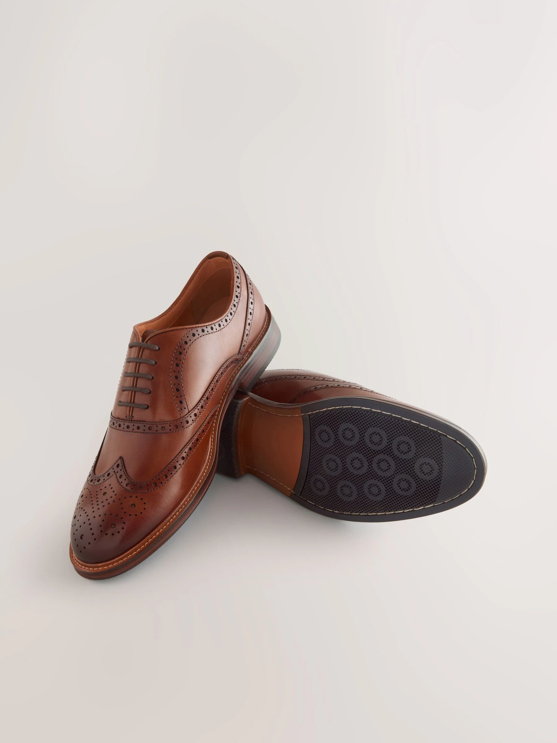 Lichtbruin - Oxford Wingcap Leather Shoes
