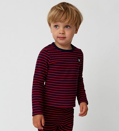 Wood Wood Bluse - Kim - Navy/Rød Stripes