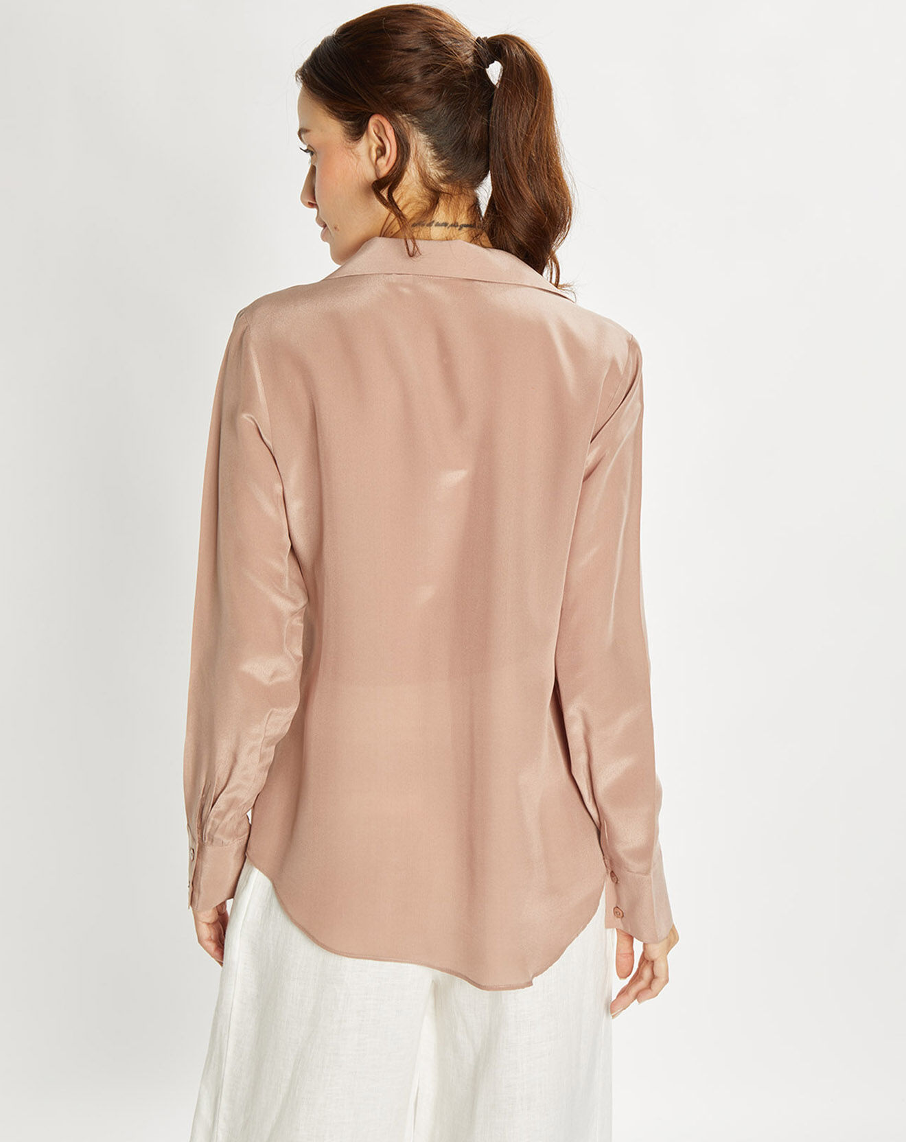 Lauren Vidal Blouse en Soie mélangée Cali vieux rose