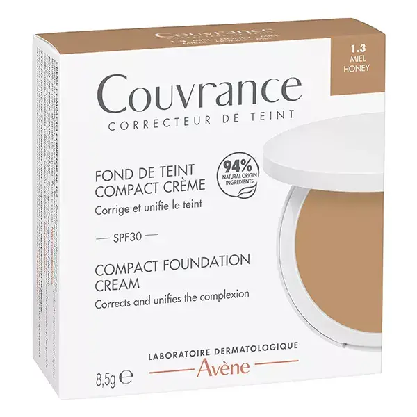 Avène Couvrance Base Compacta Cremosa Acabamento Semimate Mel 8,5g