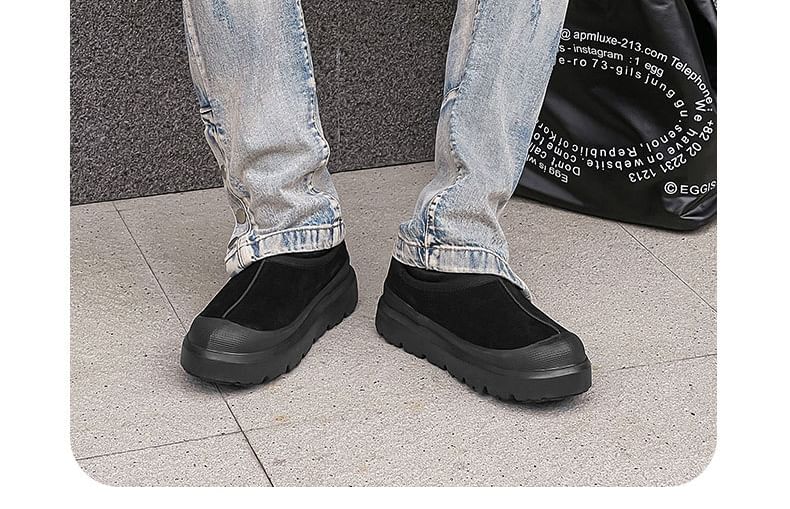 Malnia Home - Platform Plain Trekkoord Fleece-gevoerde Instappers