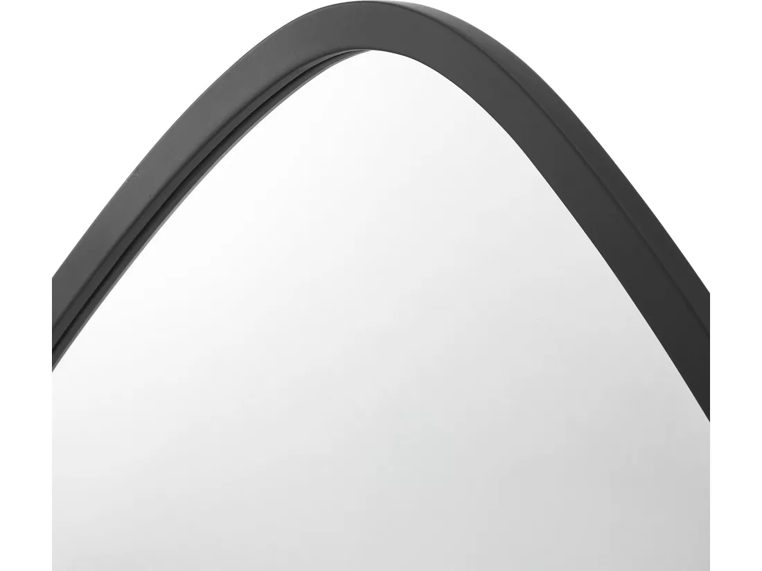Miroir mural Galatone forme arrondie 64 x 60 cm noir mat [en.casa]