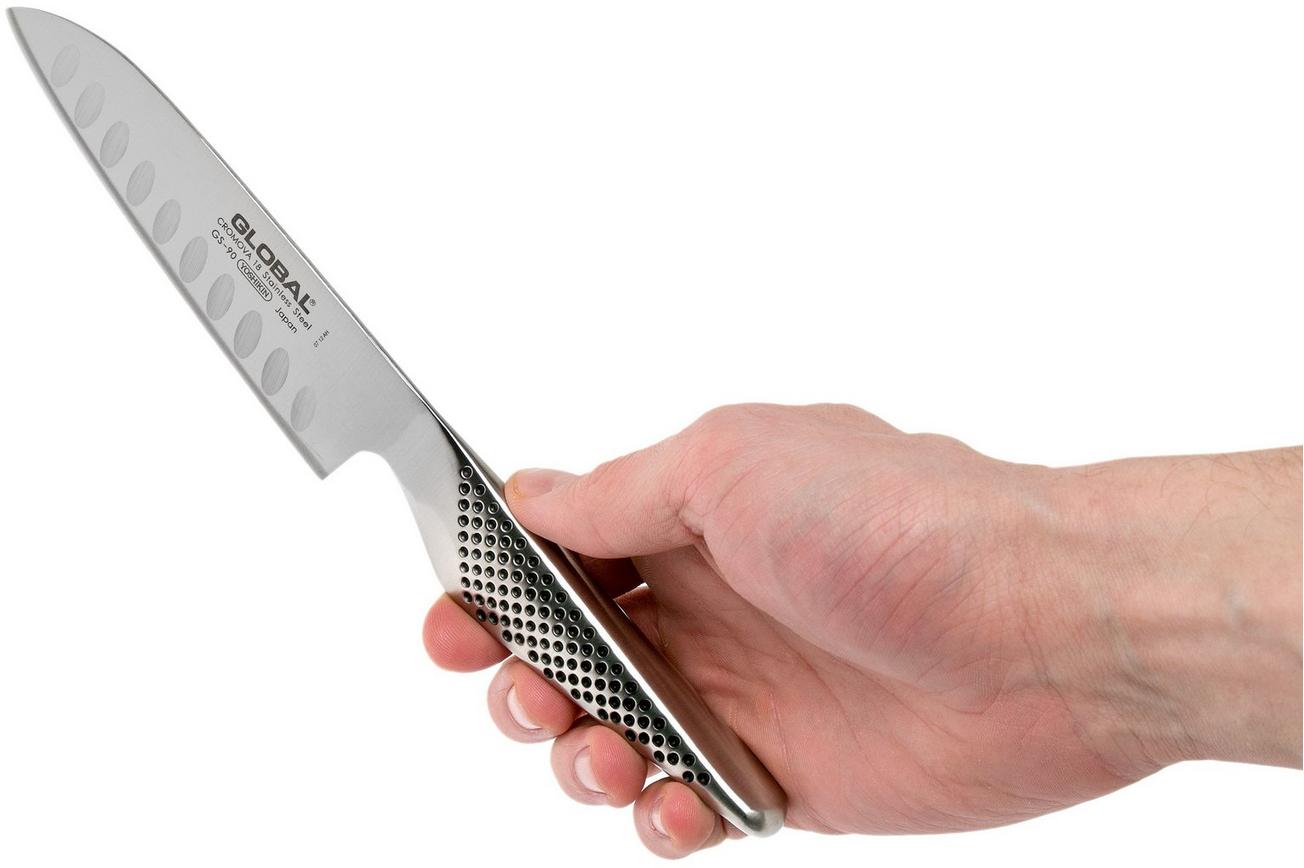 Global GS-90 santoku met kuiltjes, 13 cm