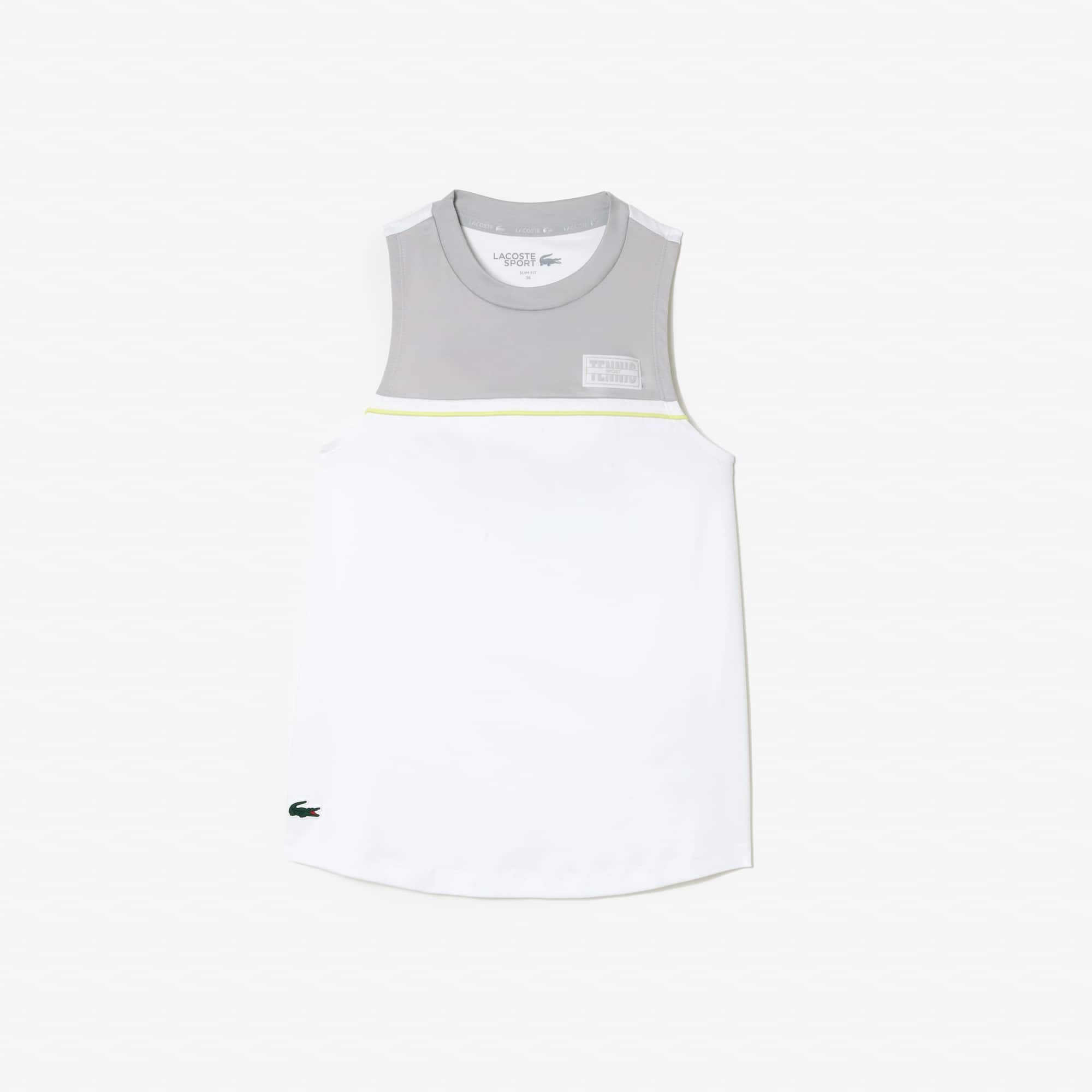 T-shirt Sport contrasté en coton stretch T-Shirts - Blanc - Lacoste - Femme