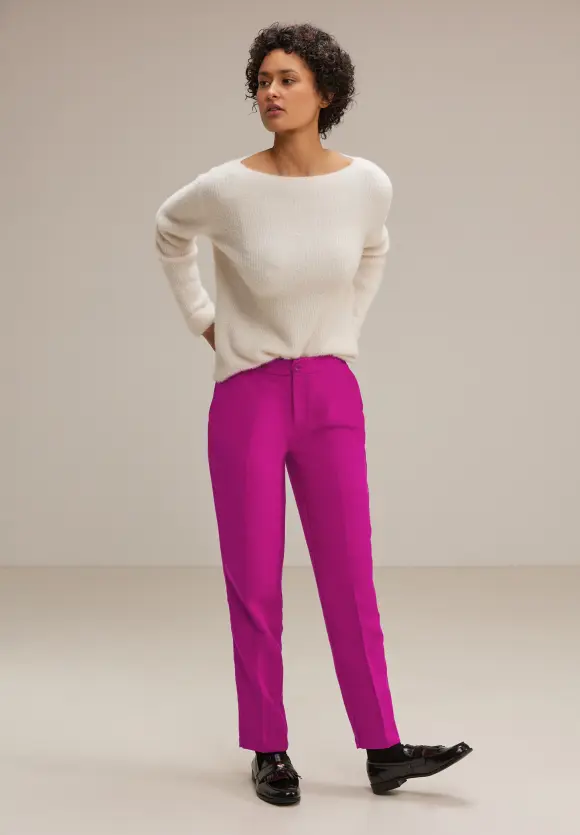 Loose Fit Twillhose - bright cozy pink