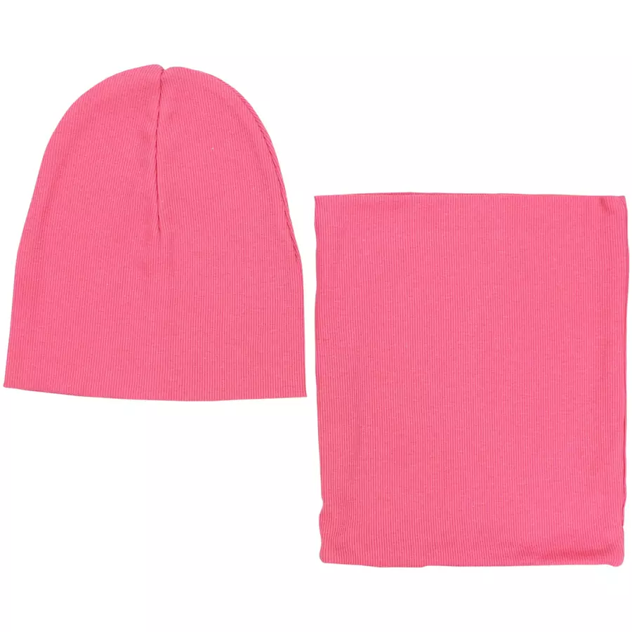 TupTam Unisex Kinder Beanie Mütze Schlauchschal Set rosapink