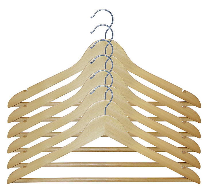 Ensemble de 6 cintres Maipo L. 44,5 cm bois naturel