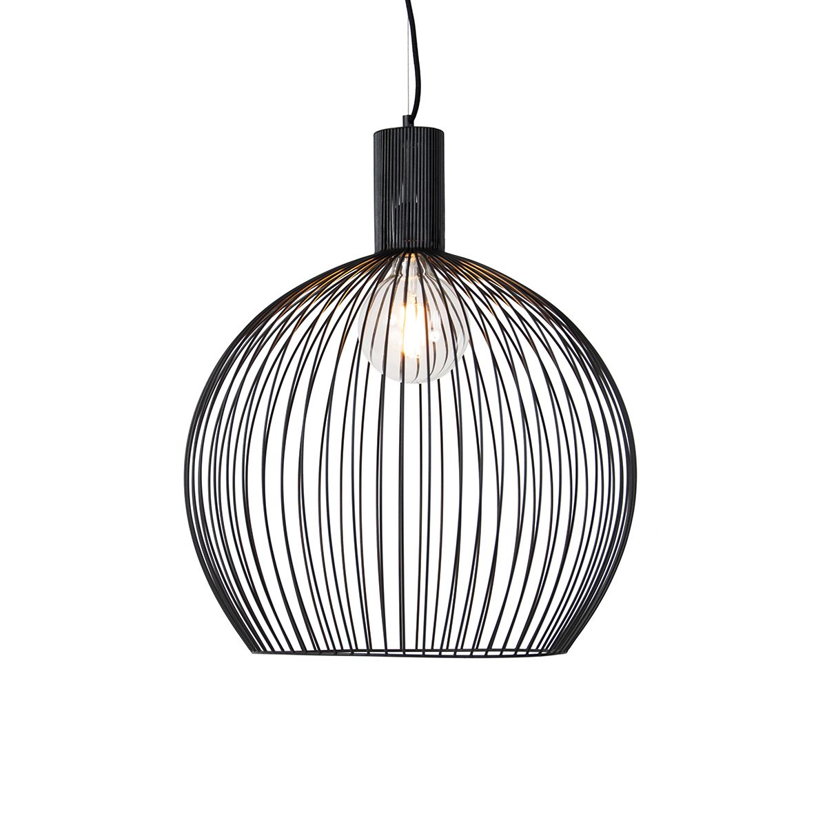 Smart ronde hanglamp zwart 50 cm incl. Wifi G95 - Dos