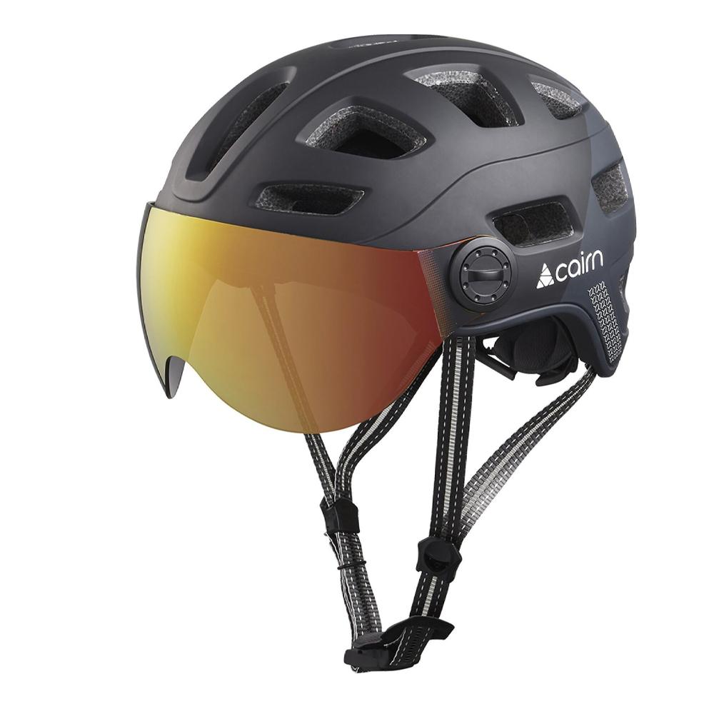 Cairn Casque de Vélo Noir/Jaune Adulte Cairn Quartz Visor Led