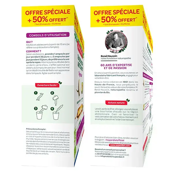 Superdiet Digestão Rabanete Preto Alcachofra - 20 ampolas + 10 grátis