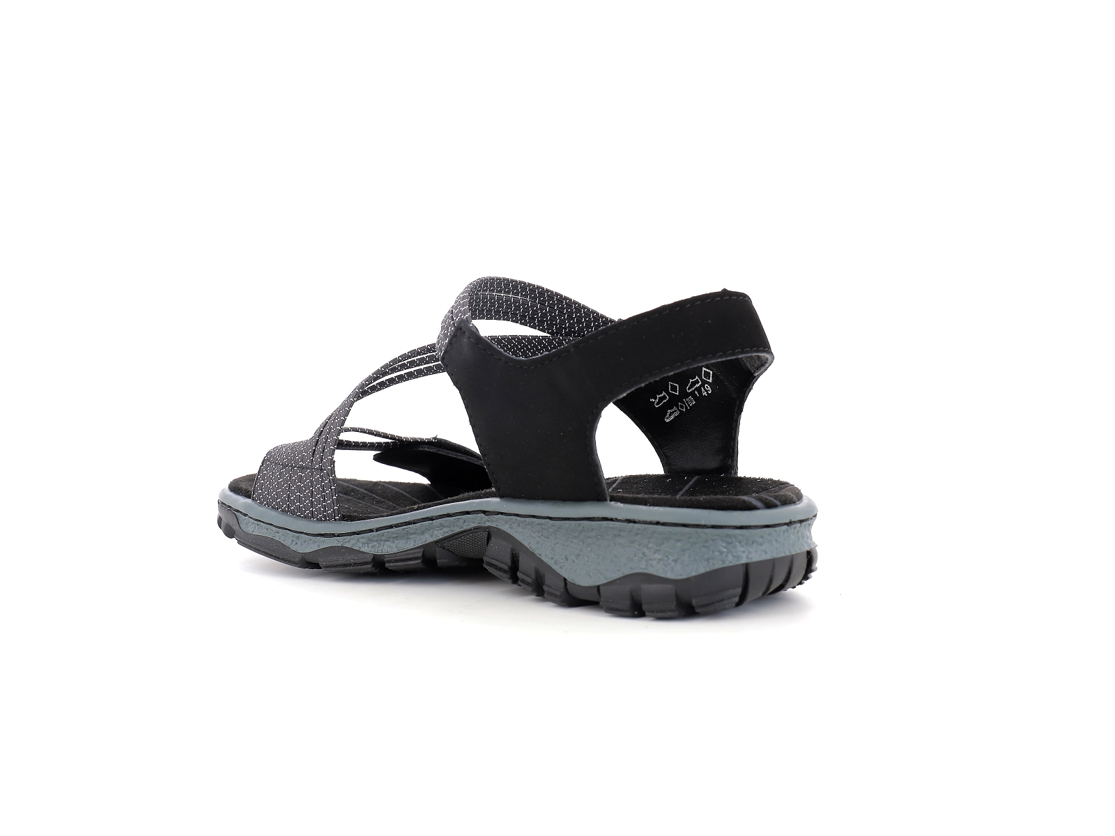 Rieker-68871 Matières combinées Noir