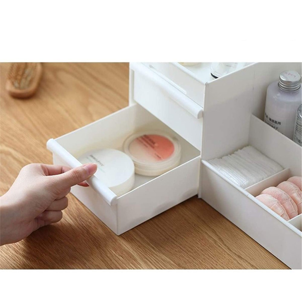 (280x125x175mm) Acryl Beauty Make Up Organizer Aufbewahrungsbox 9 Fächer - Weiss