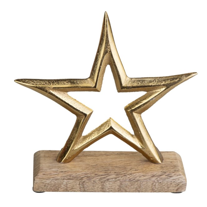 Sternsilhouette gold/braun - ca. 16 x 5 x 17 cm