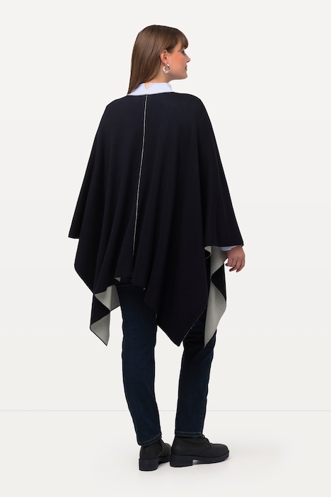 Poncho, Doubleface, Oversized, offene Form