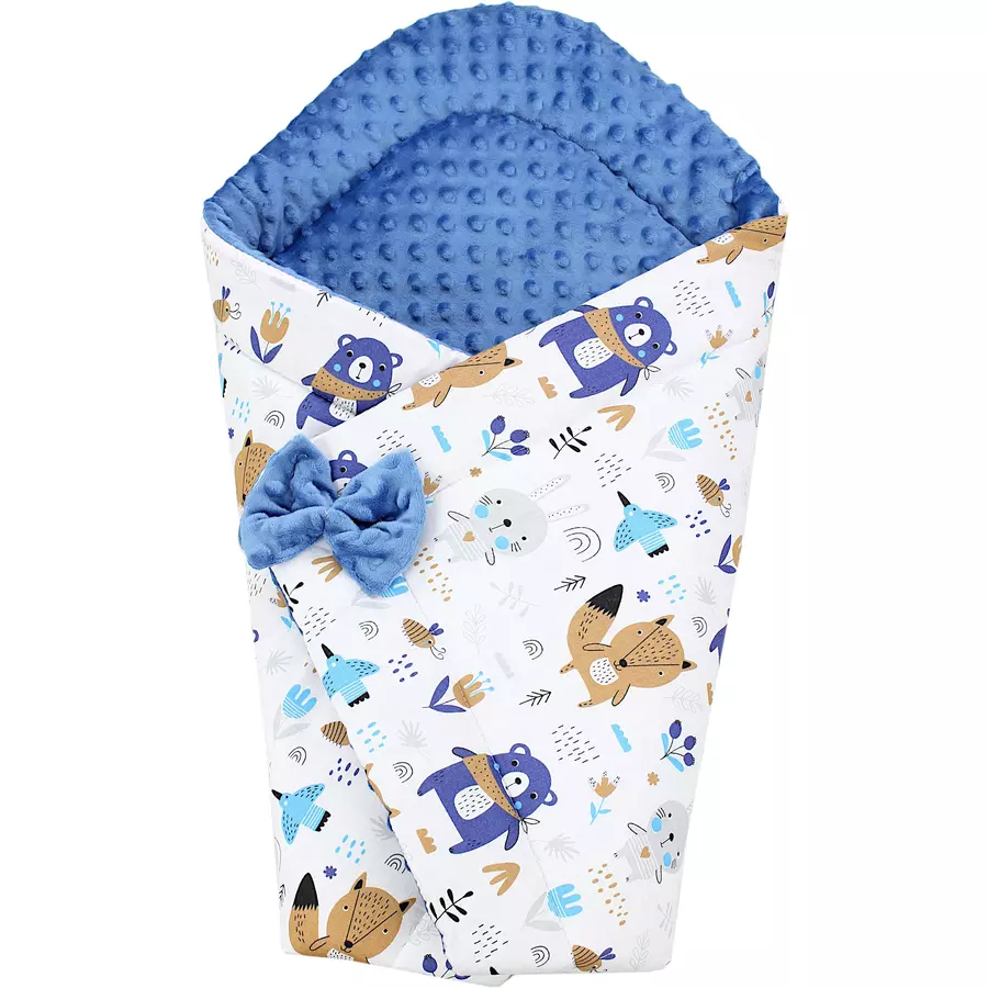 TupTam Baby Winter Einschlagdecke Warm Wattiert Minky denim