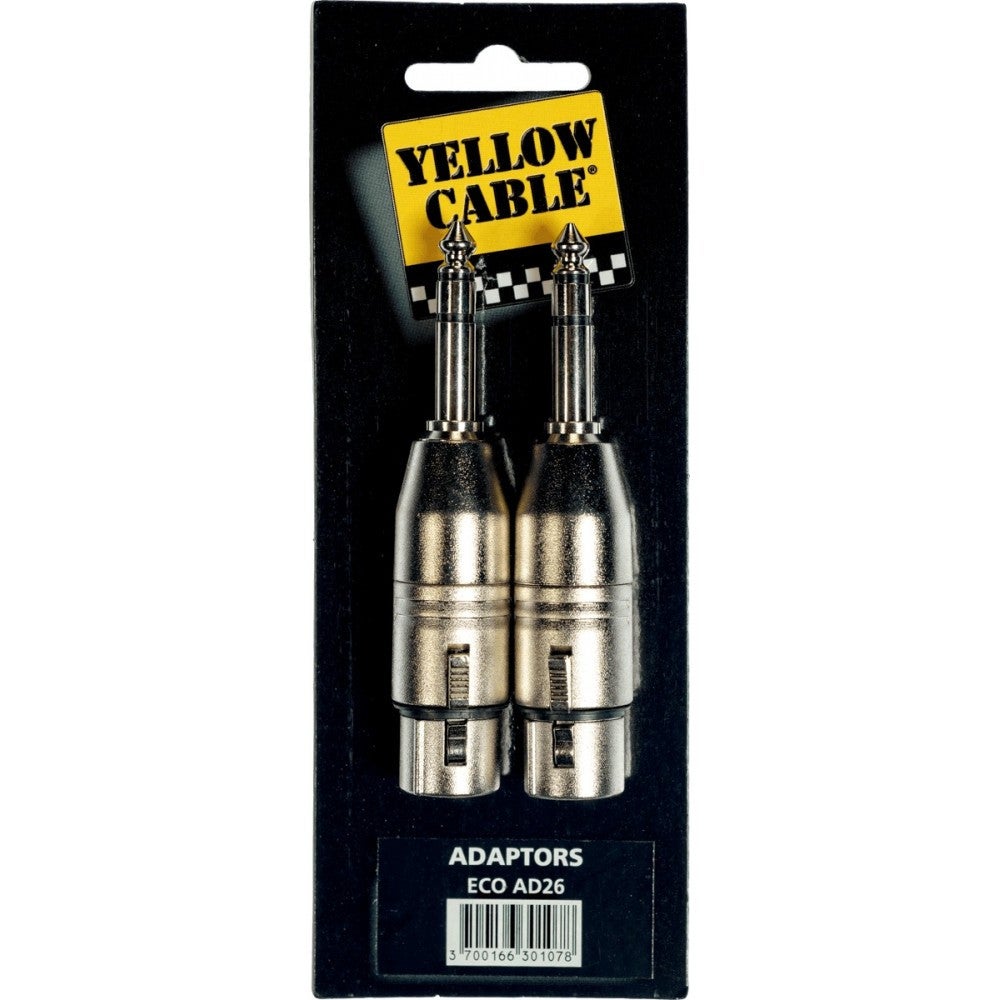 Yellow Cable AD26 XLR female - jack male TRS adapter (2x)