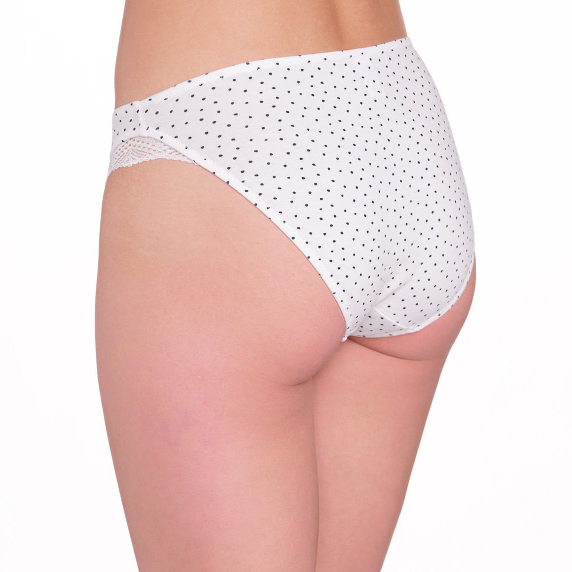 Gina Benotti 3 Damen Slips mit Spitze hellblau / dunkelblau / weiss
