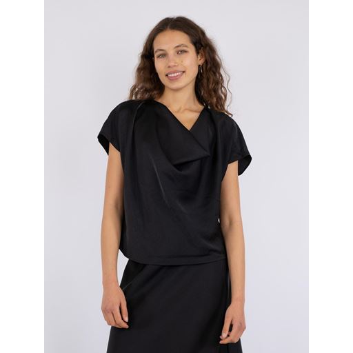 Neo Noir Annabeth Heavy Sateen Bluse, Black, 34