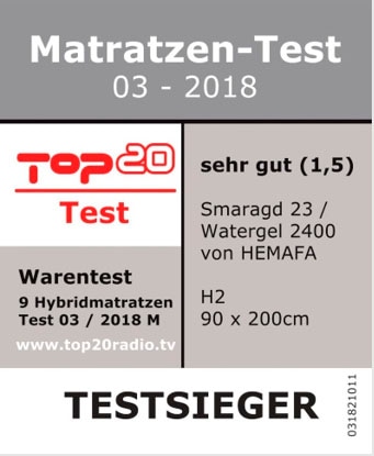 Hemafa Gelschaummatratze »Watergel 2400 KS« 23 cm hoch Raumgewicht: 45 kg/m³ 1 Stk. tlg. Testsieger beim Matratzentest 03-2018