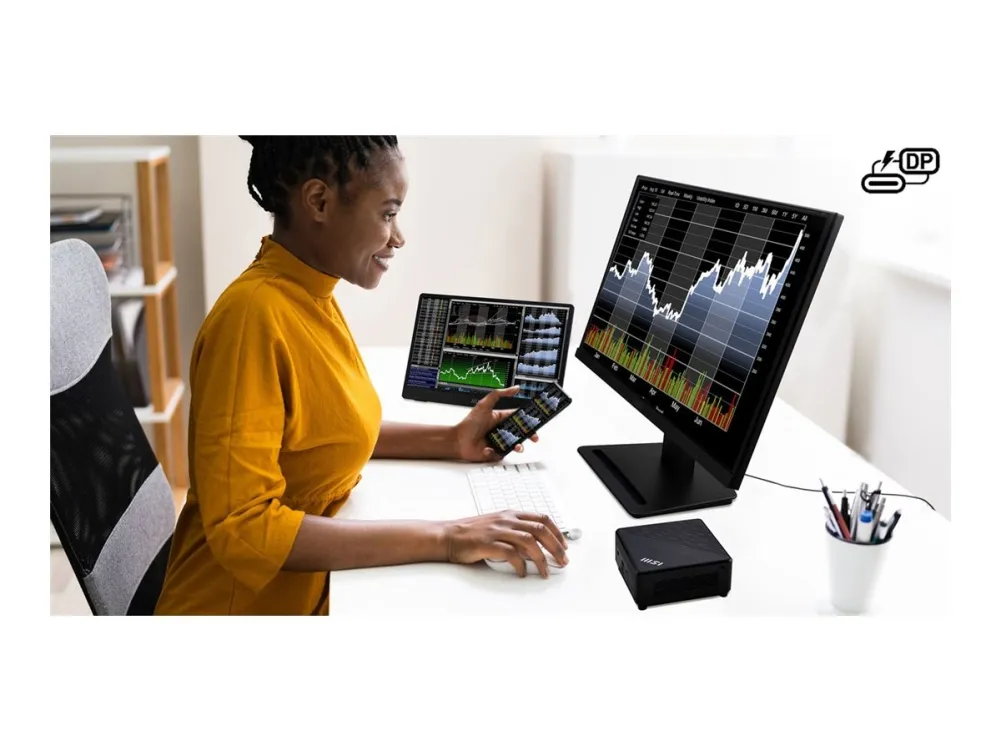 MSI Cubi N ADL 002EU - Mini PC N-series N100 / op til 3.4 GHz - RAM 4 GB - SSD 128 GB - NVMe - UHD Graphics - Gigabit Ethernet - Win 11 Pro - skærm: ingen - sort