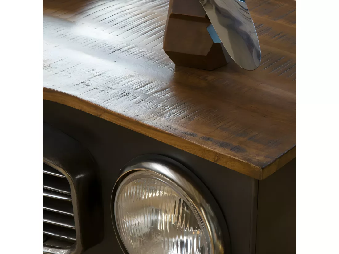 Bureau voiture en métal gris foncé Tata