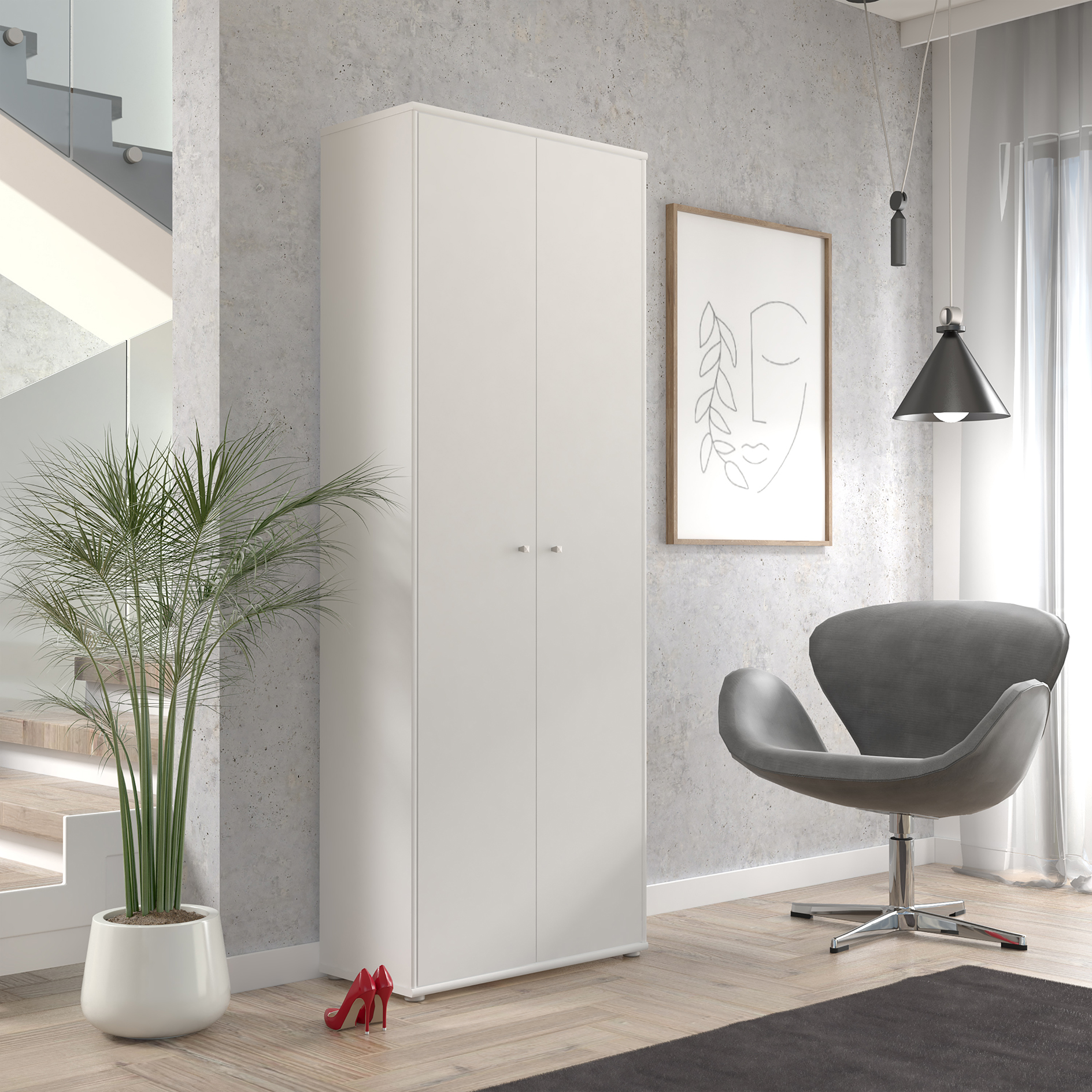 Schrank - weiß - 197,5 cm hoch