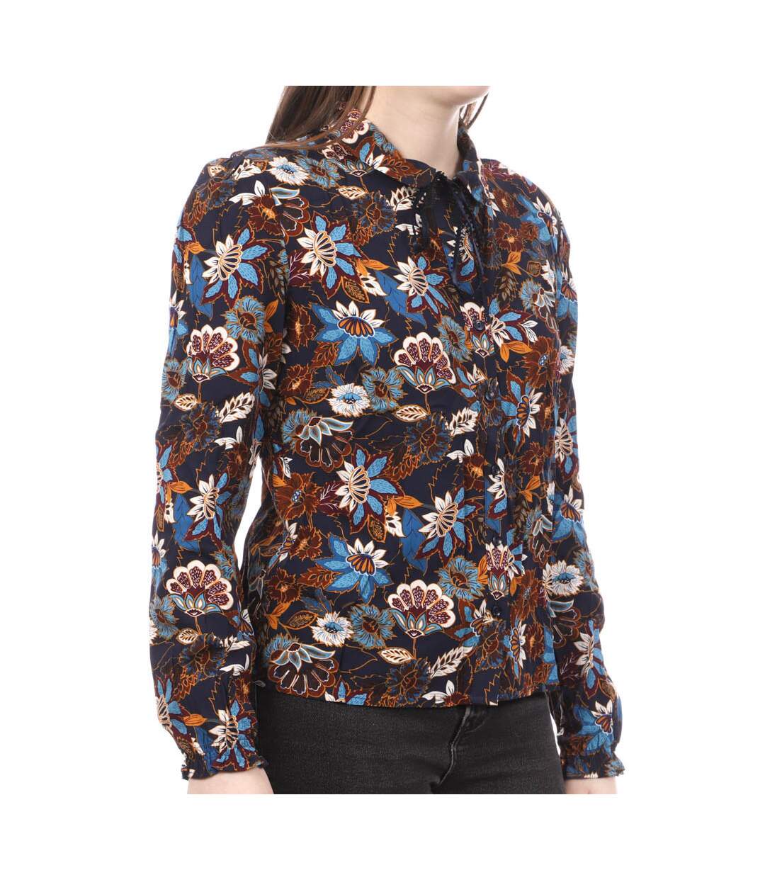Chemise Marine à fleurs Femme Teddy Smith Clory