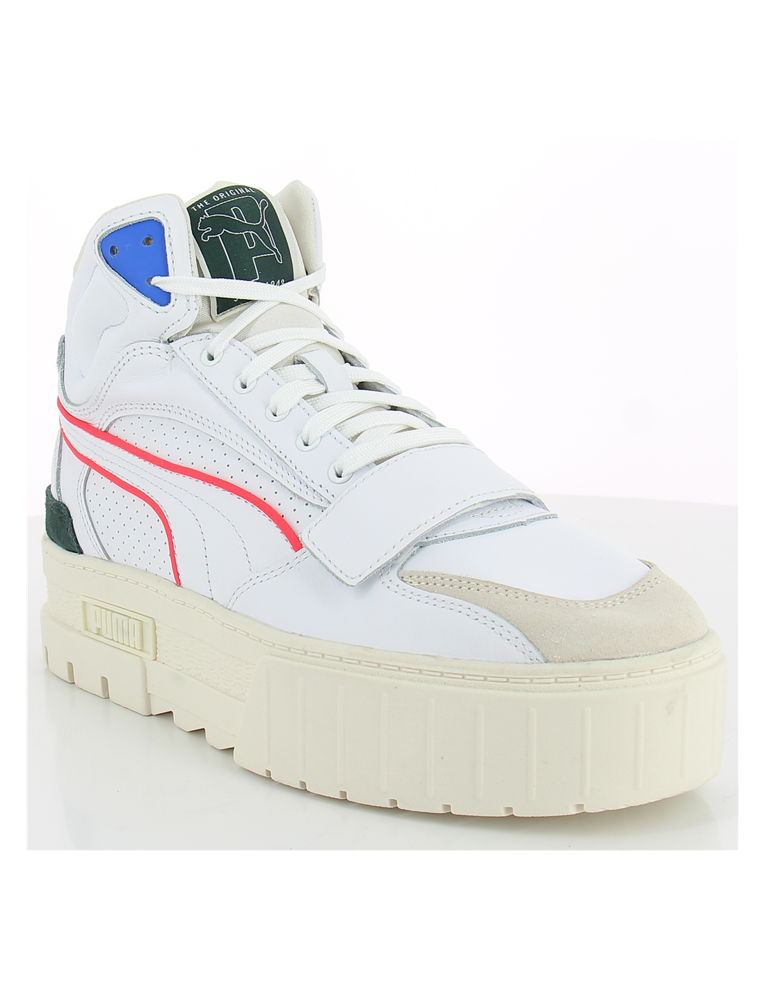 puma sneakers montantes compensées femme mayze mid cuir blanc