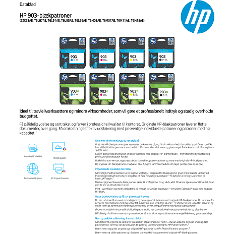 HP 903 blækpatron - sort/cyan/magenta/gul