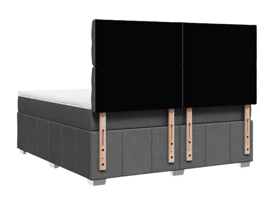 Sommier à lattes de lit avec matelas Gris foncé 180x200cm Tissu