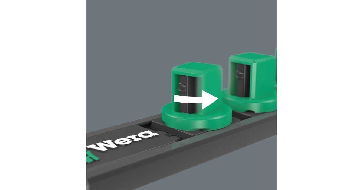 Wera9607 Dop-magneetstrip B Impaktor 1 dopsleutel  (Zwart/groen, 10‑delig)