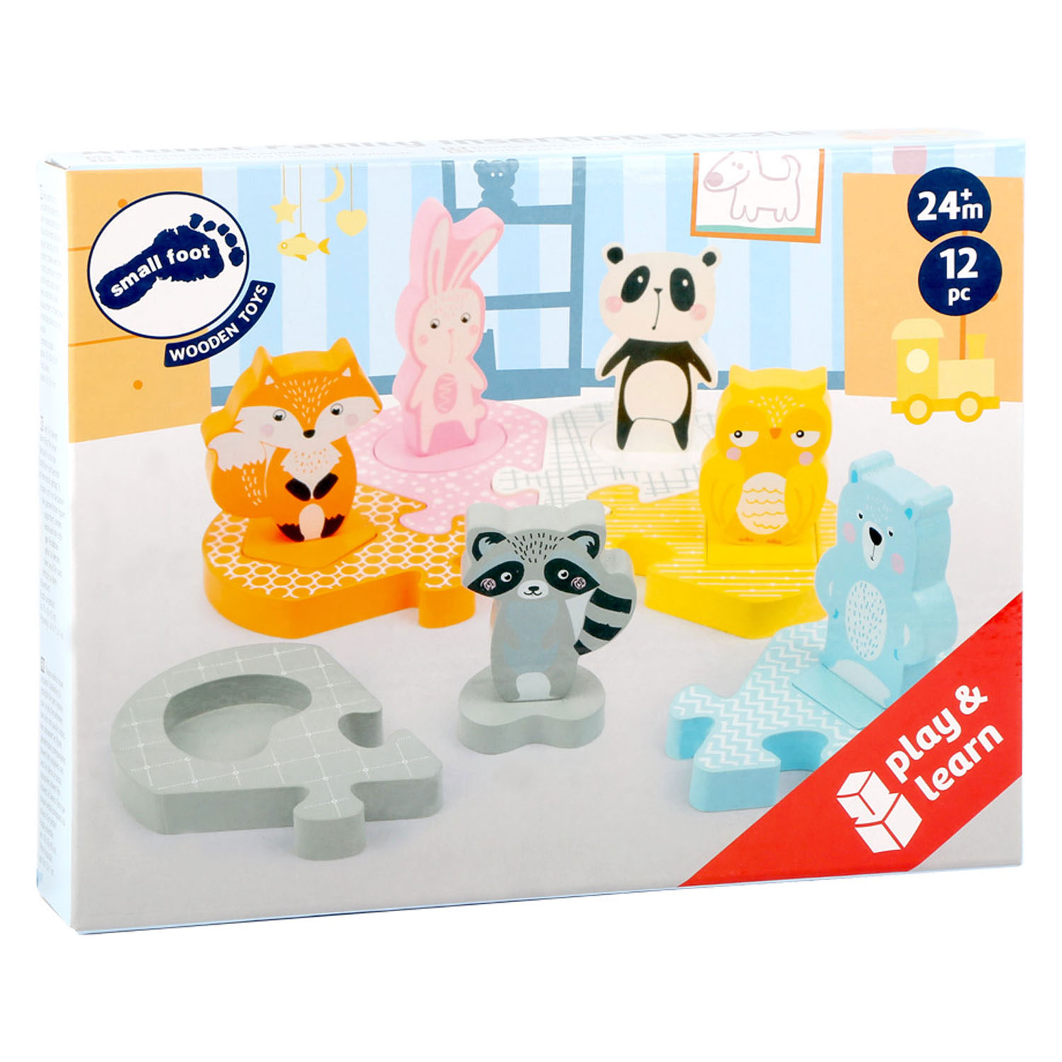Small Foot-Houten Vormenpuzzel Dieren